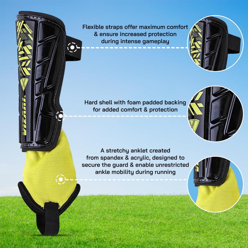 VIZARI Malaga Soccer Shinguard | Durable Soccer Shin Guard with Tough Protection & Elastic Straps | Breathable, Moisture-Wicking Youth Soccer GearProduct - Image 4